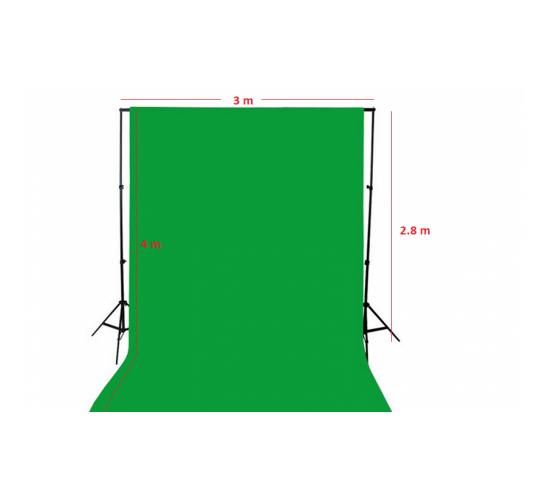 Green Screen- Greenbox  yeşil Fon Perde (3X4M)  ve Fon Standı