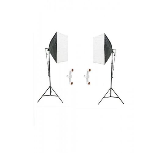2 Duylu Softbox + 2 M Işık Ayağı Lambasız (2 Adet)