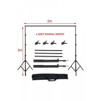 2x2 Metre Fon Standı Background Stand 4 Mandal
