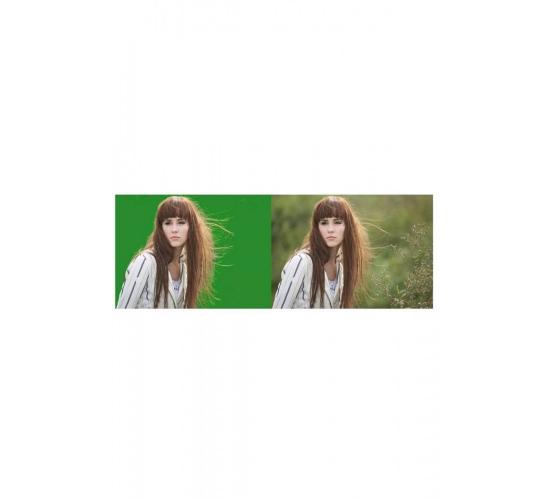 (2x3 M) Chromakey-green Screen- Greenbox Yeşil Fon Perde- % 100 Pamuk