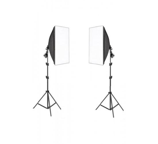 3 Duylu Softbox + 2 M Işık Ayağı Lambasız (2 Adet)