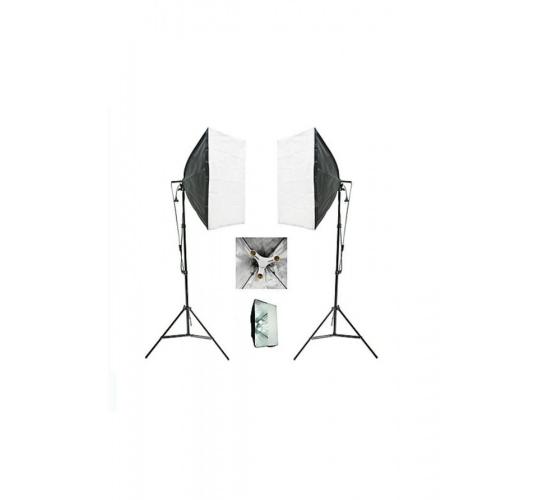 3 Duylu Softbox + 2 M Işık Ayağı Lambasız (2 Adet)