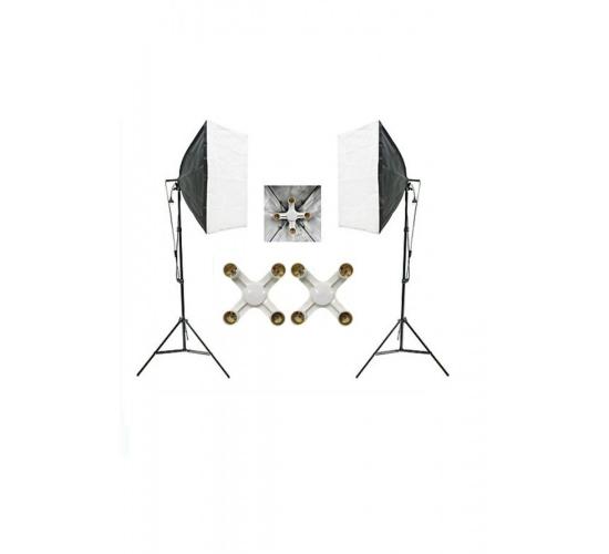 4 Duylu Softbox + 200 Cm Işık Ayağı Lambasız (2 Adet)