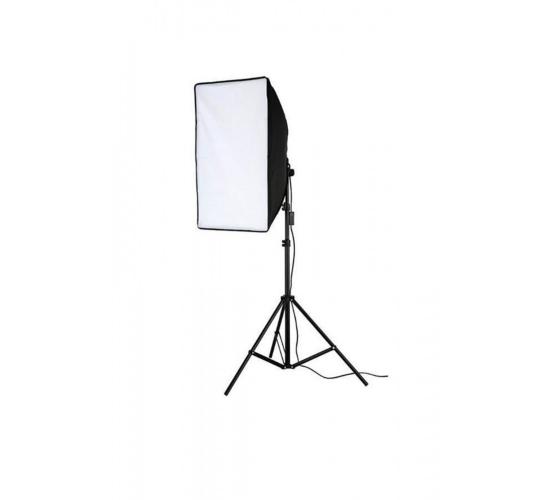 4 Duylu Softbox ,2m Işık Ayağı , 4x20 Wat Led Lamba (7200 Lümen), sabit ışık,sürekli ışık