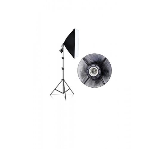 4 Duylu Softbox ,2m Işık Ayağı , 4x20 Wat Led Lamba (7200 Lümen), sabit ışık,sürekli ışık