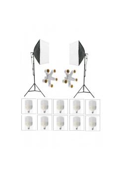 5 Duylu Softbox (2 Adet) + 2 M Işık Ayağı +10 Adet 20 Watt Led Lamba (toplam 18000 Lümen) 5 Duylu Softbox (2 Adet) + 2 M Işık Ayağı +10 Adet 20 Watt Led Lamba (toplam 18000 Lümen)