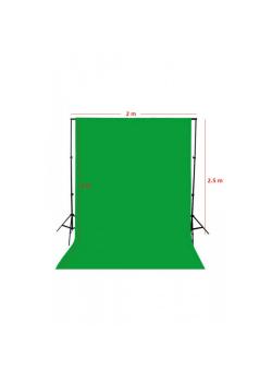 Chromakey Green Screen Greenbox Yeşil Fon Perde(2 X4m)+fon Standı
