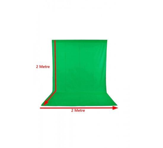 Chromakey - Green Screen - Greenbox Yeşil Fon Perde (2x2 M) + Fon Standı