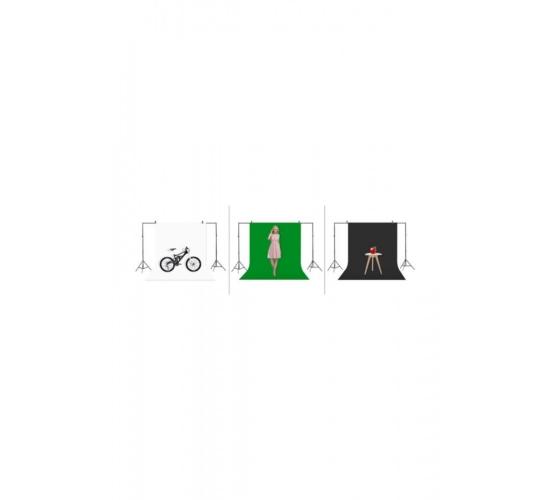 Chromakey-green Screen- Greenbox Yeşil Fon Perde(3x6 M) + Fon Standı 3x6yesılf