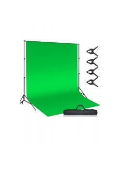 Green Screen Greenbox Yeşil Fon Perde 2x3m  Fon Standı 4 Mandal Green Screen Greenbox Yeşil Fon Perde 2x3m  Fon Standı 4 Mandal