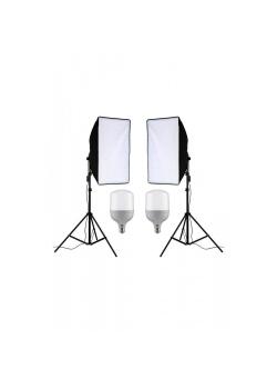 Ikili Softbox Seti ( 50x70 Cm) Lambalı Toplam 9000 Lümen