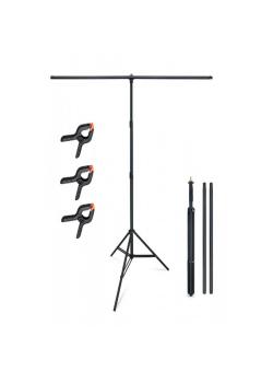 T  Fon Standı (1.5x2 M)+ 3 Adet Fon Mandalı Dijital Fotoğraf Çerçeveleri Siyah T  Fon Standı (1.5x2 M)+ 3 Adet Fon Mandalı Dijital Fotoğraf Çerçeveleri Siyah