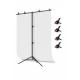 White Screen Beyaz Fon Perde (1.5x2m)+tek Ayaklı Fon Standı+ 4 Fon Mandalı