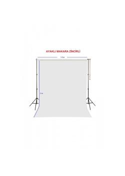 White Screen Beyaz Fon Perde (150x200cm) Ayaklı Makara Zincirli