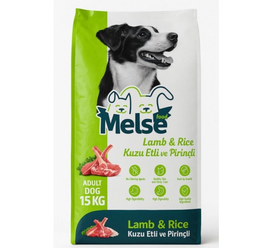 Melse Kuzu Etli ve Pirinçli Yetişkin Köpek Maması 18 Protein 10 Yağ  15 KG 