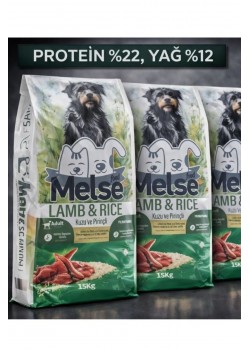 Melse Kuzu Etli ve Pirinçli Yetişkin Köpek Maması 22 12 Yag protein 15 KG 