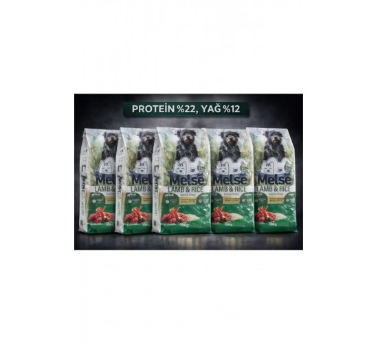 Melse Kuzu Etli ve Pirinçli Yetişkin Köpek Maması 22 12 Yag protein 15 KG 