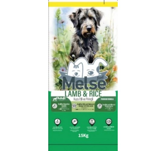 Melse Kuzu Etli ve Pirinçli Yetişkin Köpek Maması 22 12 Yag protein 15 KG 