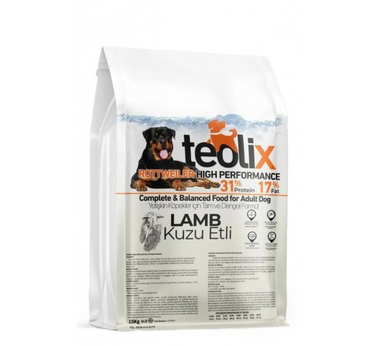 Teolix Kuzu Etli Yetişkin Köpek Maması 31 Protein 17 Yağ 15 Kg 