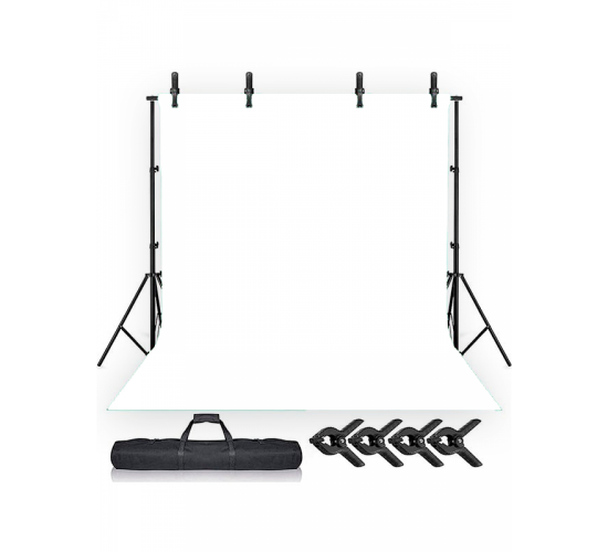 white Screen beyaz  Fon Perde ( 2x3m) + fon standı, 789277172183