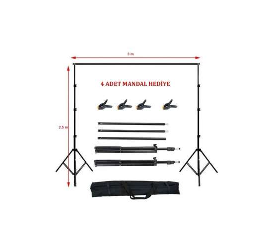 2,5x3 Metre Taşınabilir Fon Standı, 2.5x3Mfs
