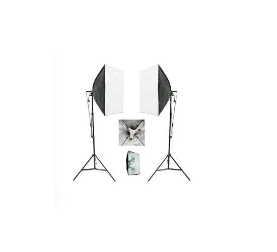 3 Duylu Softbox + 2 M Işık Ayağı Lambasız (2 Adet), 3duysoftbox