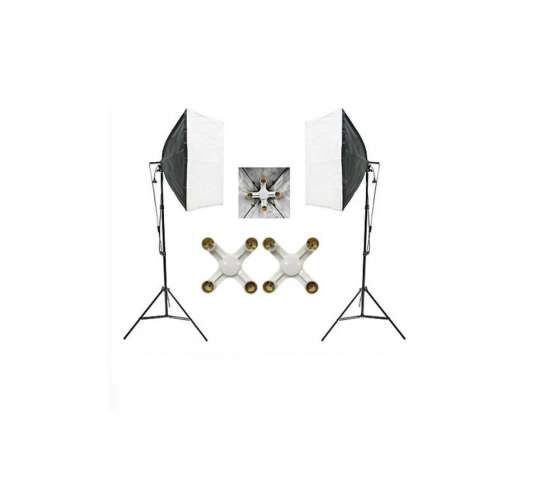 4 Duylu Softbox + 200 Cm Işık Ayağı Lambasız (2 Adet), 4duylusoftbox