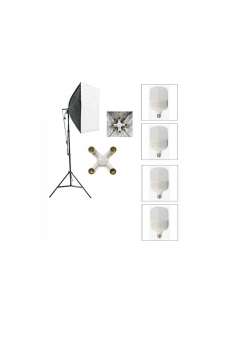 4 Duylu Softbox ,2m Işık Ayağı , 4x20 Wat Led Lamba (7200 Lümen), sabit ışık,sürekli ışık