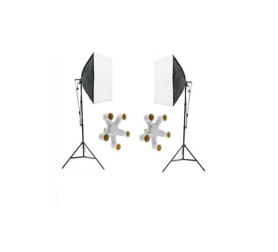 5 Duylu Softbox (2 Adet) + 2 M Işık Ayağı Lambasız, 5duy2li