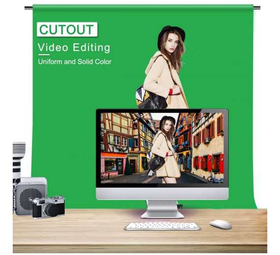 Green Screen- Greenbox  yeşil Fon Perde (3X4M)  ve Fon Standı, 0789277172329