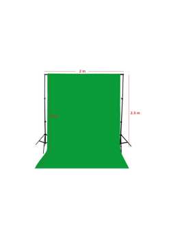 Chromakey Green Screen Greenbox Yeşil Fon Perde(2 X4m)+fon Standı