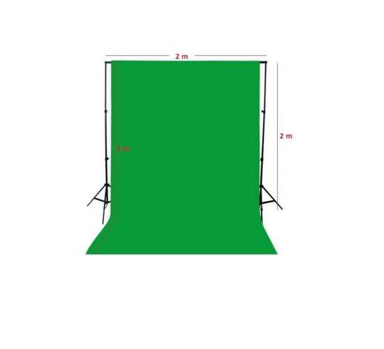 Chromakey-green Screen- Greenbox Yeşil Fon Perde(2x3 M) + Fon Standı, 0789277172305