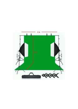 Chromakey Green Screen Greenbox Yeşil Fon Perde Çekim Seti (2x3m)