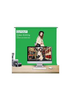 Green Screen Greenbox Yeşil Fon Perde (1.5x2 M) + Tek Ayaklı Fon Standı + 3 Mandal