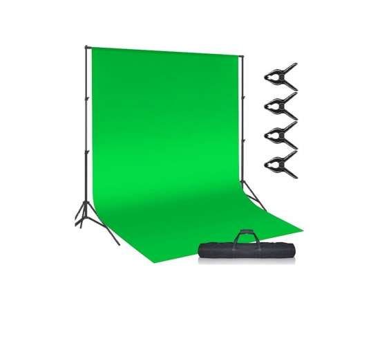 Green Screen Greenbox Yeşil Fon Perde 2x3m  Fon Standı 4 Mandal, 0789277172596