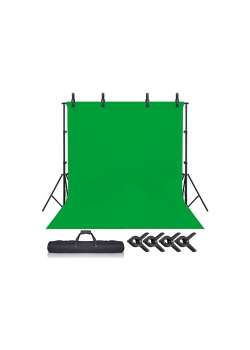 Green Screen Greenbox Yeşil Fon Perde 2x3m  Fon Standı 4 Mandal