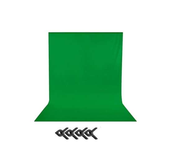 Green Screen Yeşil Fon Perde Chromakey Greenbox (2x4m)+4 Adet Mandal, 0789277172626