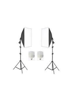 Ikili Softbox Seti  50x70cm Lambalı Toplam 9000 Lümen