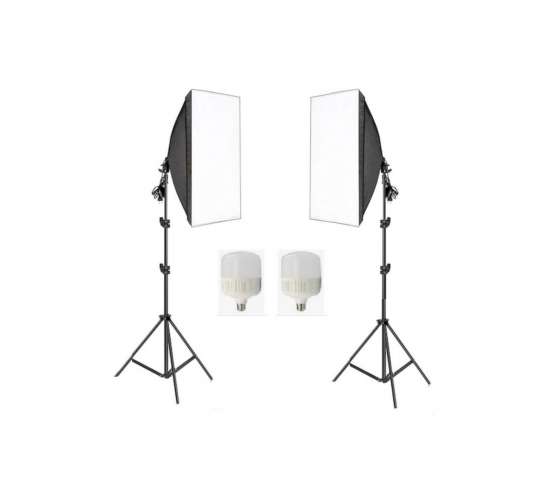 Ikili Softbox Seti  50x70cm Lambalı Toplam 9000 Lümen, ADOX2