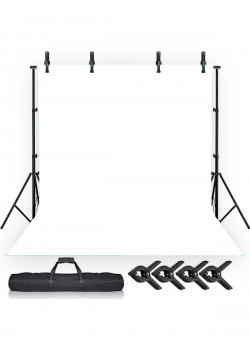 white Screen beyaz  Fon Perde ( 2x3m) + fon standı