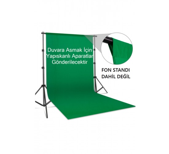 2x2 M Chromakey Green Screen Greenbox Yeşil Fon Perde Fotoğraf Stüdyosu Youtube Tiktok Için Arkaplan
