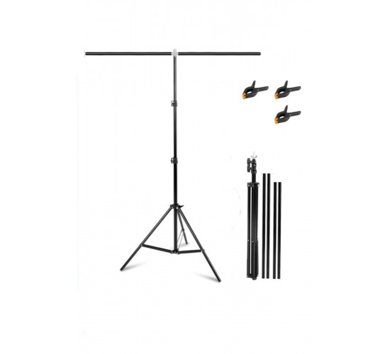 200*200cm T Stand Bar Fon Perde PVC Background Backdrop Çekim Standı T-Shape 2x2m