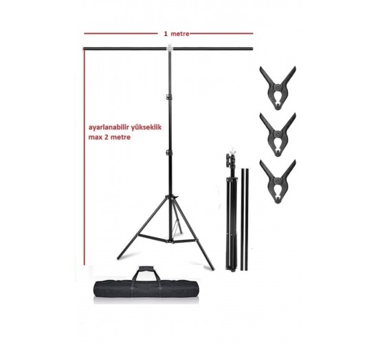 T-şeklinde arka plan destek seti, 100X200 cm stüdyo, fotoğraf, video için taşınabilir fon standı