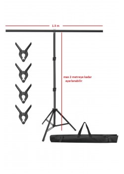 150*200cm T Stand Bar Fon Perde Pvc Tutucu Background Backdrop Çekim Standı T-shape