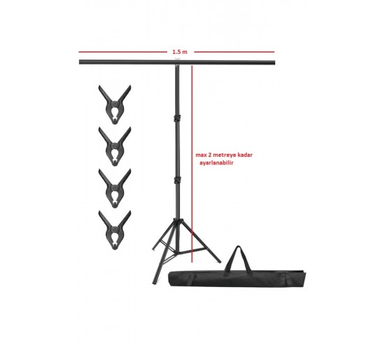 150*200cm T Stand Bar Fon Perde Pvc Tutucu Background Backdrop Çekim Standı T-shape