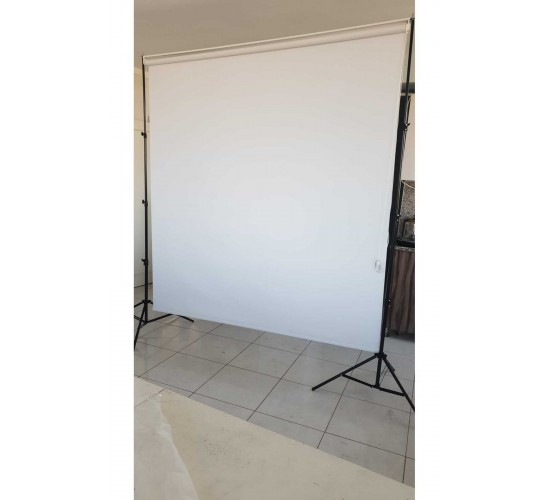 Beyaz Fon Perde  150x250 cm AYAKLI MAKARA ZİNCİRLİ ürün çekimi,vesikalık,white screen