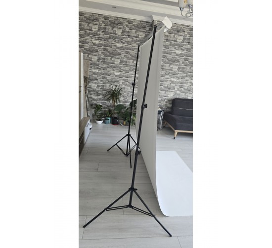 Beyaz Fon Perde  150x250 cm AYAKLI MAKARA ZİNCİRLİ ürün çekimi,vesikalık,white screen