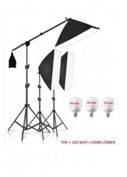 Ürün çekimi Reklam Moda Stüdyo Youtube Vlog Tiktok Canlı Yayın için 50x70cm Softbox sabit şık Seti