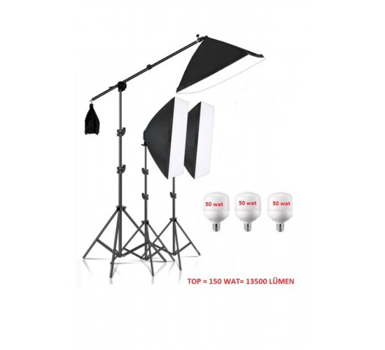 Ürün çekimi Reklam Moda Stüdyo Youtube Vlog Tiktok Canlı Yayın için 50x70cm Softbox sabit şık Seti