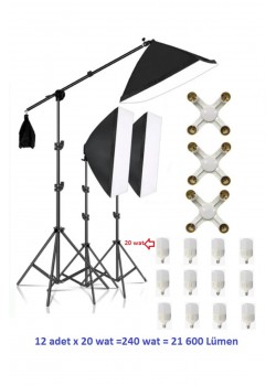 4 duy Ürün çekimi Reklam Stüdyo Youtube Vlog Tiktok Canlı Yayın için 50x70cm Softbox sabit şık Seti